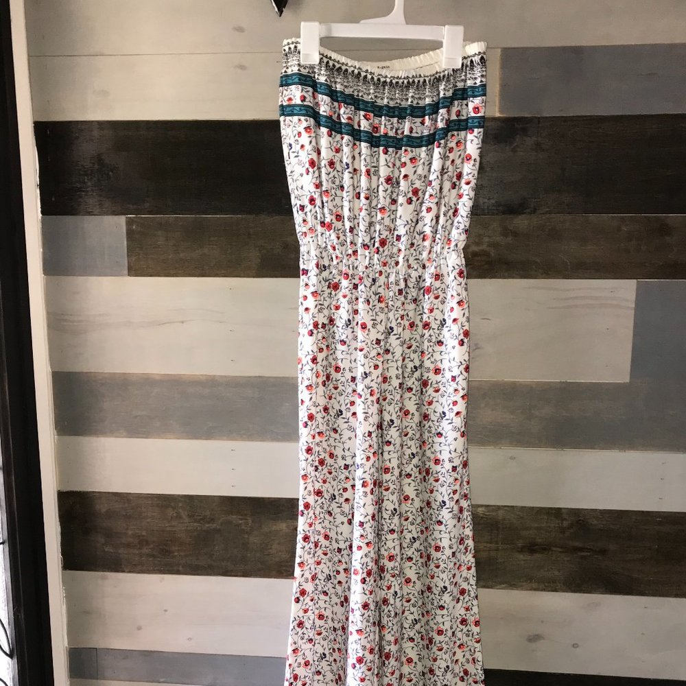 Strapless wide leg jumpsuit